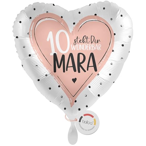 balloa Personalisierter Ballon XXL mit Namen, Geschenk zum 10 Geburtstag, Herz in Rosa mit Wunschtext, Helium geeignet Luftballon, Deko für Mädchen junge Frauen, Geburtstag Überraschung, 53cm balloa Personalisierter Ballon XXL mit Namen, Geschenk zum 10 Geburtstag, Herz in Rosa mit Wunschtext, Helium geeignet Luftballon, Deko für Mädchen junge Frauen, Geburtstag Überraschung, 53cm von balloa