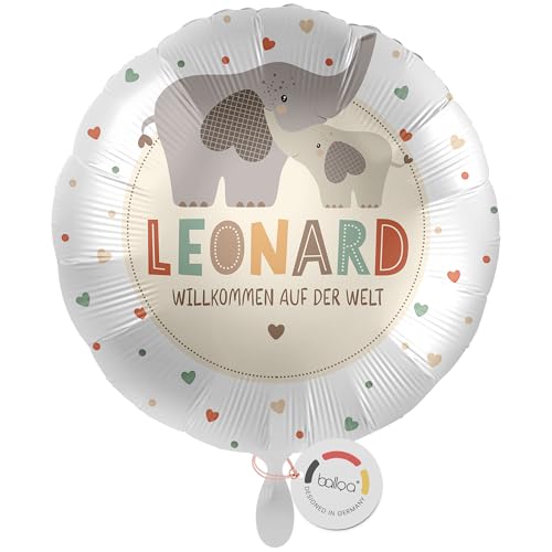 balloa Personalisierter Ballon XXL mit Namen, personalisiertes Geschenk zur Geburt, Helium Ballon Baby, Folienballon Elefant mit Herzmotiv Unisex, neutrale Babyparty Deko für Jungen und Mädchen, 53cm balloa Personalisierter Ballon XXL mit Namen, personalisiertes Geschenk zur Geburt, Helium Ballon Baby, Folienballon Elefant mit Herzmotiv Unisex, neutrale Babyparty Deko für Jungen und Mädchen, 53cm von balloa