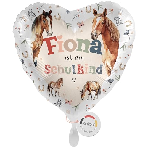 balloa Personalisierter Ballon mit Namen, personalisiertes Geschenk zur Einschulung, Folienballon Pferde Motiv, Helium Ballon Herzform, Einschulungsballon Schulstart Schule Mädchen 33cm balloa Personalisierter Ballon mit Namen, personalisiertes Geschenk zur Einschulung, Folienballon Pferde Motiv, Helium Ballon Herzform, Einschulungsballon Schulstart Schule Mädchen 33cm von balloa
