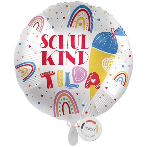 balloa Personalisierter Ballon mit Namen, personalisiertes Geschenk zur Einschulung, Heliumballon Schulkind, Folienballon Regenbogen Schultüte Mädchen, Einschulungsdeko Kinder Schulanfang, 33cm balloa Personalisierter Ballon mit Namen, personalisiertes Geschenk zur Einschulung, Heliumballon Schulkind, Folienballon Regenbogen Schultüte Mädchen, Einschulungsdeko Kinder Schulanfang, 33cm von balloa