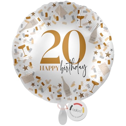 balloa XXL Folienballon 20, großer Helium Ballon zum 20.Geburtstag, Geschenk für junge Erwachsene, Deko für Männer oder Frauen, befüllbar mit Luft oder Helium, Folienballon Geburtstagsfeier, 53cm balloa XXL Folienballon 20, großer Helium Ballon zum 20.Geburtstag, Geschenk für junge Erwachsene, Deko für Männer oder Frauen, befüllbar mit Luft oder Helium, Folienballon Geburtstagsfeier, 53cm von balloa