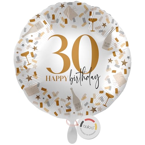 balloa XXL Folienballon 30, großer Helium Ballon zum 30.Geburtstag, Geschenk für Frauen oder Männer, Deko für runde Geburtstagsfeier, Folienballon befüllbar mit Luft oder Helium, 53cm balloa XXL Folienballon 30, großer Helium Ballon zum 30.Geburtstag, Geschenk für Frauen oder Männer, Deko für runde Geburtstagsfeier, Folienballon befüllbar mit Luft oder Helium, 53cm von balloa