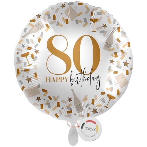 balloa XXL Folienballon 80, großer Helium Ballon zum 80.Geburtstag, Geschenk für Frauen oder Männer, Deko für runde Geburtstagsfeier, Folienballon befüllbar mit Luft oder Helium, 53cm balloa XXL Folienballon 80, großer Helium Ballon zum 80.Geburtstag, Geschenk für Frauen oder Männer, Deko für runde Geburtstagsfeier, Folienballon befüllbar mit Luft oder Helium, 53cm von balloa