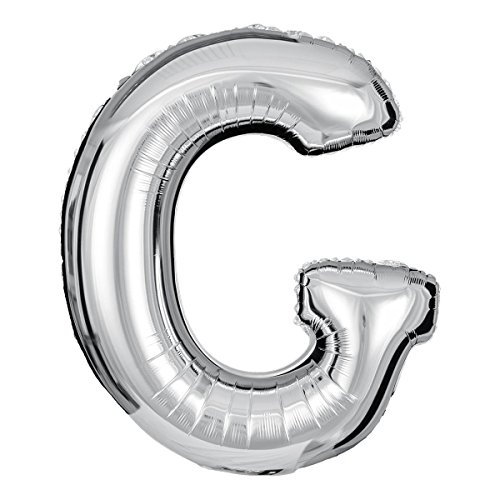 ballonfritz® Ballon Buchstabe G in SILBER - XXL 40"/102cm - Folienballons für Luft oder Helium als Geburtstag, Jubiläum, Hochzeit oder Abschluss Geschenk, Party Dekoration oder Überraschung von ballonfritz