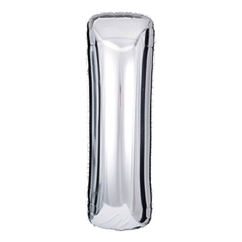ballonfritz® Ballon Buchstabe I in SILBER - XXL 40"/102cm - Folienballons für Luft oder Helium als Geburtstag, Jubiläum, Hochzeit oder Abschluss Geschenk, Party Dekoration oder Überraschung von ballonfritz