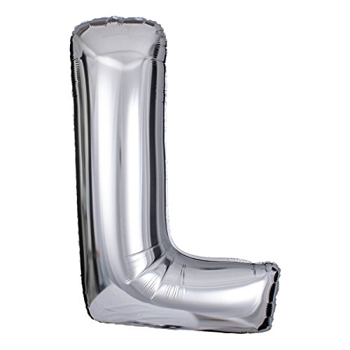 ballonfritz® Ballon Buchstabe L in SILBER - XXL 40"/102cm - Folienballons für Luft oder Helium als Geburtstag, Jubiläum, Hochzeit oder Abschluss Geschenk, Party Dekoration oder Überraschung von ballonfritz