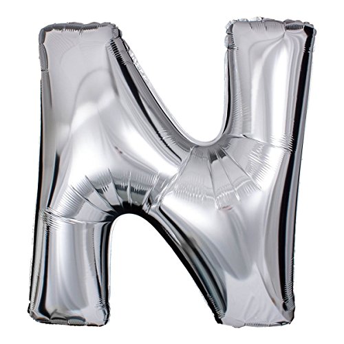 ballonfritz® Ballon Buchstabe N in SILBER - XXL 40"/102cm - Folienballons für Luft oder Helium als Geburtstag, Jubiläum, Hochzeit oder Abschluss Geschenk, Party Dekoration oder Überraschung von ballonfritz