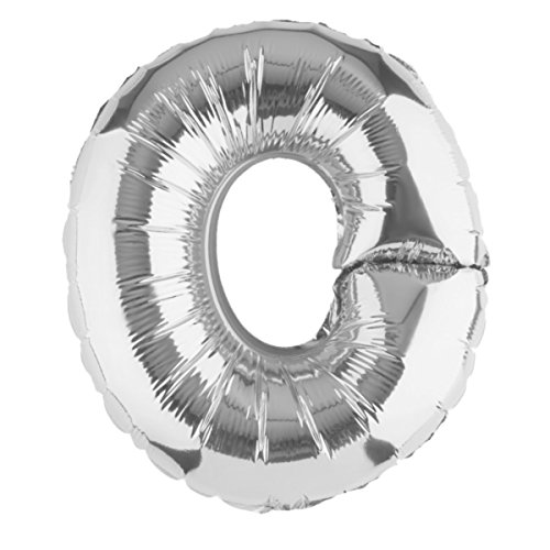 ballonfritz® Ballon Buchstabe O in SILBER - XXL 40"/102cm - Folienballons für Luft oder Helium als Geburtstag, Jubiläum, Hochzeit oder Abschluss Geschenk, Party Dekoration oder Überraschung von ballonfritz