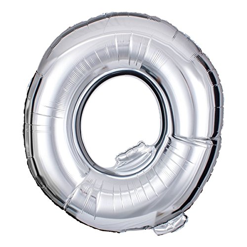 ballonfritz® Ballon Buchstabe Q in SILBER - XXL 40"/102cm - Folienballons für Luft oder Helium als Geburtstag, Jubiläum, Hochzeit oder Abschluss Geschenk, Party Dekoration oder Überraschung von ballonfritz