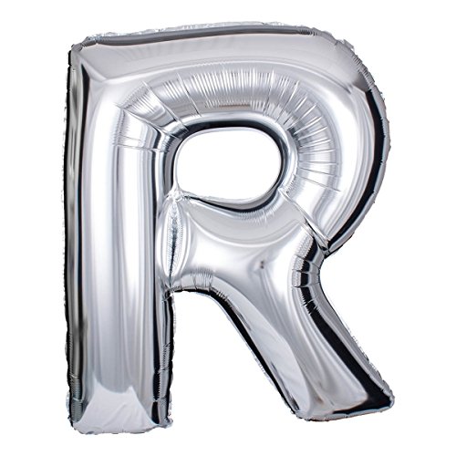 ballonfritz® Ballon Buchstabe R in SILBER - XXL 40"/102cm - Folienballons für Luft oder Helium als Geburtstag, Jubiläum, Hochzeit oder Abschluss Geschenk, Party Dekoration oder Überraschung von ballonfritz