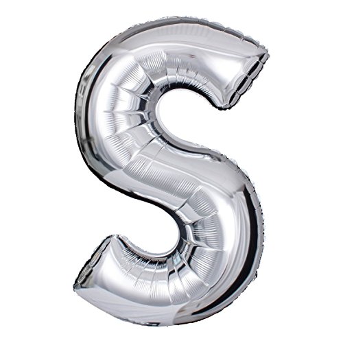 ballonfritz® Ballon Buchstabe S in SILBER - XXL 40"/102cm - Folienballons für Luft oder Helium als Geburtstag, Jubiläum, Hochzeit oder Abschluss Geschenk, Party Dekoration oder Überraschung von ballonfritz