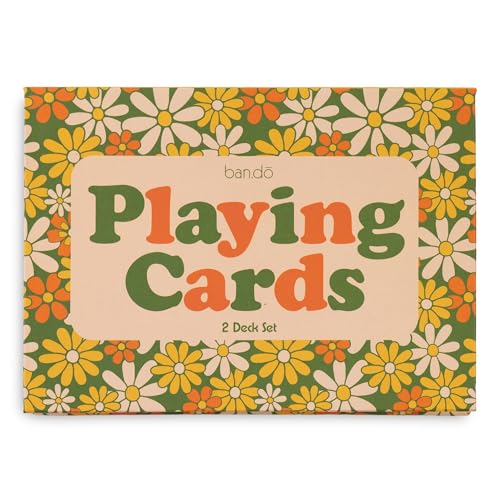 ban.do 2 Spielkartendecks, 52-fädiges Standard-Kartendeck mit Etui, niedliche Spielkarten in dekorativer Aufbewahrungsbox, Blumenmuster ban.do 2 Spielkartendecks, 52-fädiges Standard-Kartendeck mit Etui, niedliche Spielkarten in dekorativer Aufbewahrungsbox, Blumenmuster von ban.do