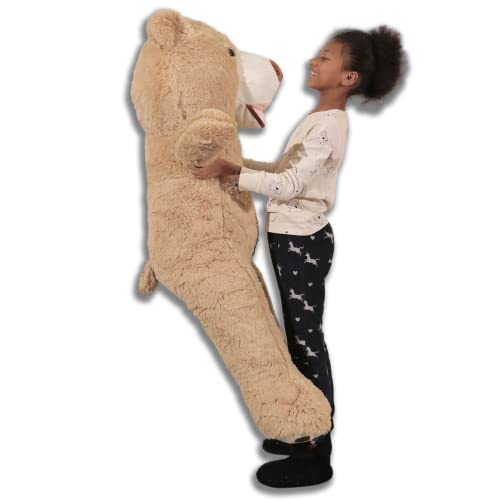 bananair Riesen Teddybär XXL, 100 bis 340 cm - Kuschelig und Flauschig, Versicherte Umarmungen - XXL Kuscheltier, Geburtstage, Zimmerdekoration (Beige, 130 cm) von bananair