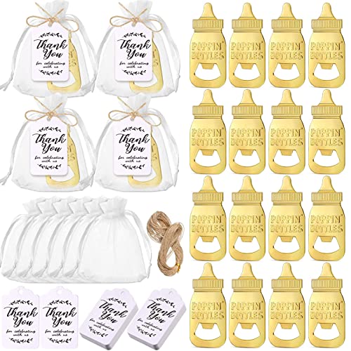 Banapoy 24er-Pack Poppin-Flaschenöffner - Niedliche Baby-Flaschenöffner für Babypartys, Hochzeitsfeiern & mehr (Golden) von banapoy