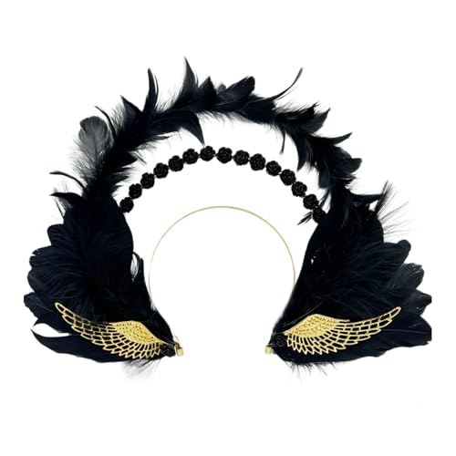 baojielai Leichtes und bequemes gefiedertes Stirnband im Gothic-Stil für Kostüme und Mottopartys baojielai Leichtes und bequemes gefiedertes Stirnband im Gothic-Stil für Kostüme und Mottopartys von baojielai