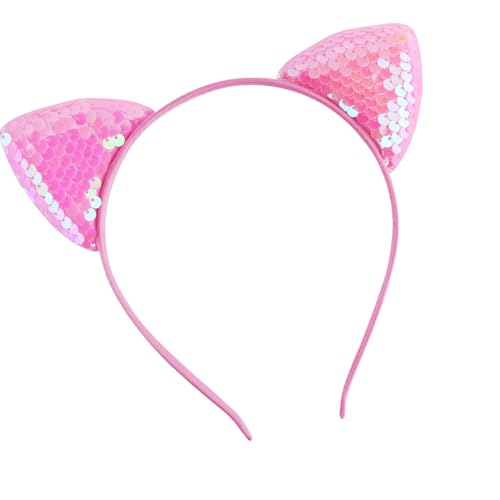 baojielai Modisches Katzenohren-Haarband mit blauen Pailletten für Damen und Mädchen, Kostüm, Kopfbedeckung, Kopfbedeckung für Partys und Cosplay baojielai Modisches Katzenohren-Haarband mit blauen Pailletten für Damen und Mädchen, Kostüm, Kopfbedeckung, Kopfbedeckung für Partys und Cosplay von baojielai