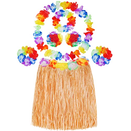 baotongle 6 Stück Hawaii Gras Röcke Kostüm Set Hula Rock mit Halskette Armbänder Stirnband Blume für Beachparty Deko Partyatmosphär Gelb baotongle 6 Stück Hawaii Gras Röcke Kostüm Set Hula Rock mit Halskette Armbänder Stirnband Blume für Beachparty Deko Partyatmosphär Gelb von baotongle
