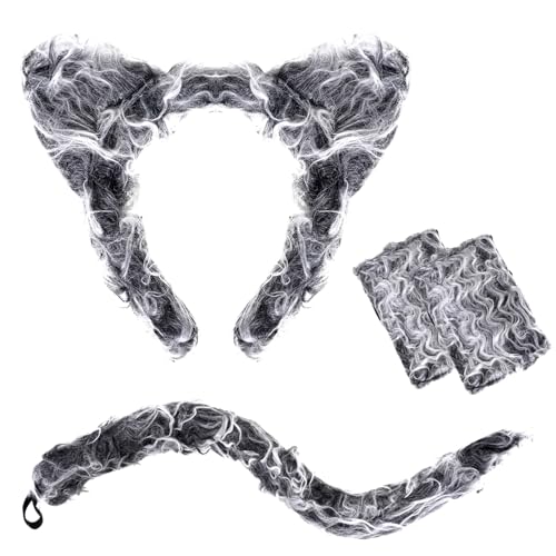 baotongle Wolf Kostüm Set Werwolf Haarreifen Wolf Schwanz Wolfspfoten für Damen & Herren Halloween Karneval Dress Up Tiere Cosplay Set baotongle Wolf Kostüm Set Werwolf Haarreifen Wolf Schwanz Wolfspfoten für Damen & Herren Halloween Karneval Dress Up Tiere Cosplay Set von baotongle