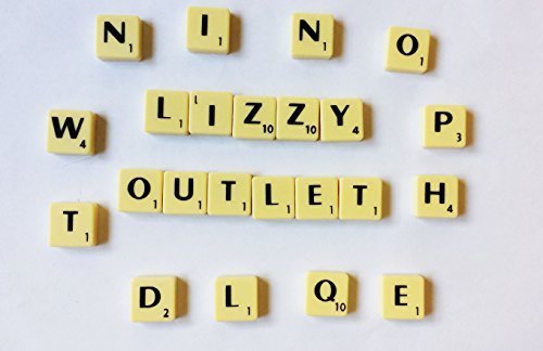 Lizzy® Scrabble-Spielsteine aus hochwertigem Kunststoff, Schwarz auf elfenbeinfarben, 100 Stück von bargainsonline