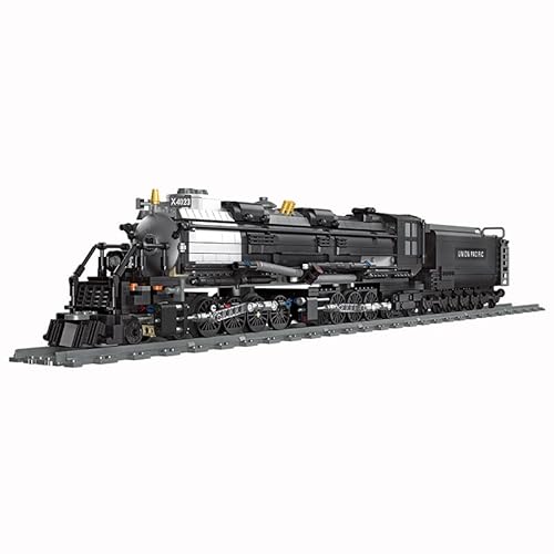 Barweer Technik Auto - Zug Big Boy Retro Dampflok Klemmbausteine Set, Lokomotive Modell mit Schienen, Train Eisenbahn Geschenk für Erwachsene und Jungen (1608 Teile) von barweer