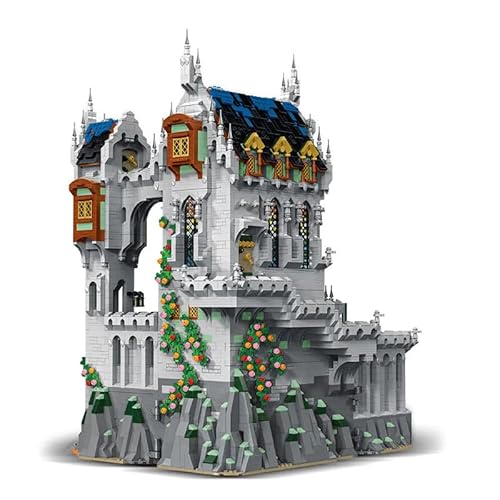 barweer Medieval Castle Klemmbausteine Haus Architecture Modell, Stadthaus Architektur Häuser Bausteine Gebäude House Modular Building Set für Erwachsene und Kinder,Mork 033010 (8603 Teile) von barweer