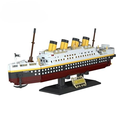 barweer Mini Steine Technik Titanic Bausteine Bausatz, Klemmbausteine Micro Diamant Kreuzfahrtschiff Modellbausatz, MOC Technik Cruise Liner Bauset （2383 Teile） von barweer