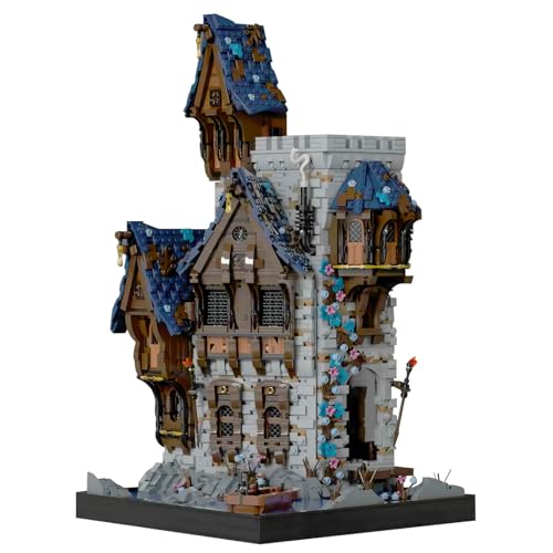 Mittelalterliches Traumschloss Bausatz - 5345 Teile Premium Burg Set für Erwachsene | Detailliertes Ritterburg Modell mit Türmen (50 cm Höhe) | Architektur Klemmbausteine Sammlersstück von barweer