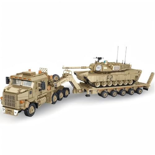 WW2 Gepanzertes Fahrzeug M1070 Building Set mit 6 Militär Figuren,Klemmbausteine Technik Tank Waffen Modell, Sammlung Spielzeug Geschenk für Erwachsene Männer (3482 Teile) von barweer