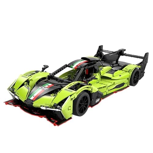 barweer 1:10 Flügel-Sportwagen Bausatz - 1817 Teile Premium-Klemmbausteine | Aerodynamisches Rennwagen Modell mit V8-Motor & Lenkung | Für Erwachsene & Modellbau-Fans von barweer
