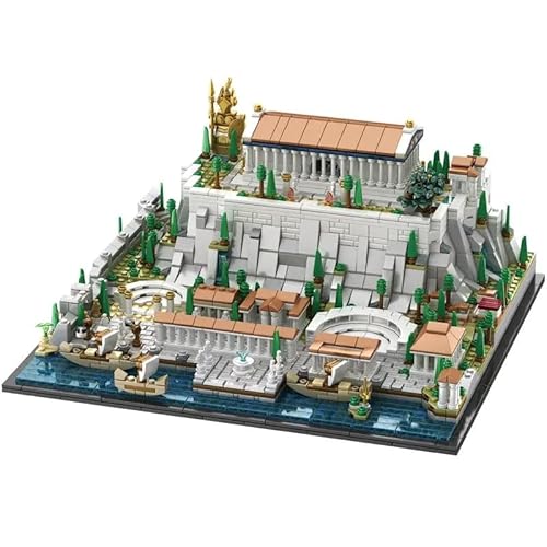 barweer Acropolis Architecture Klemmbausteine, Athener Burg Schloss Haus Bausteine,Stadthaus Gebäude House Häuser Modular Building Set für Erwachsene und Kind (1988 Teile) von barweer