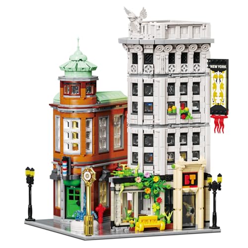 barweer Flatiron Building Architecture Klemmbausteine Haus - Premium Gebäude House Architektur Modell, Modular Building Set für Erwachsene Kinder mit Detailliertem Innenraum (4500 Teile) von barweer