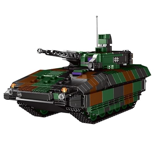 barweer Heavy Panzer Militär WW2 SPW Modell Klemmbausteine, Schutzenpanzer Spielzeug Bausteine Set, Sammlung Geschenk für Erwachsene Männer (1776 Teile) von barweer