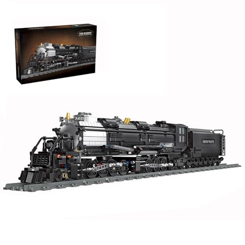 Barweer Technik Auto - Zug Big Boy Retro Dampflok Klemmbausteine Set, Lokomotive Modell mit Schienen, Train Eisenbahn Geschenk für Erwachsene und Jungen (1608 Teile) von barweer