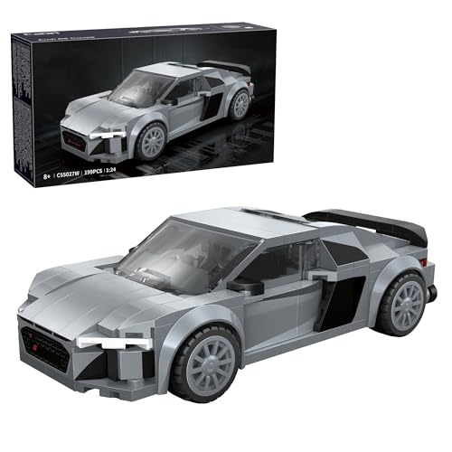 barweer 1:28 R8 Coupe 2019 Sportwagen Klemmbausteine Autos Set - C55027W Technik Coupe Modell Building Sammlung Geschenk für Erwachsene Männer und Junge (199 Teile) von barweer