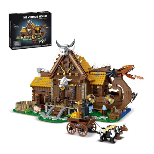 barweer Klemmbausteine Nordische Wikinger Haus, Vikings Architecture Häuser Modell, MOC House Modular Buildings,Geschenkbox Set für Erwachsene und Kinder Mork(3129 Teile) barweer Klemmbausteine Nordische Wikinger Haus, Vikings Architecture Häuser Modell, MOC House Modular Buildings,Geschenkbox Set für Erwachsene und Kinder Mork(3129 Teile) von barweer