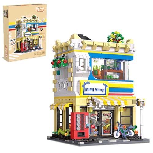 barweer Klemmbausteine Haus Mini Shop Architecture Häuser Bausteine Modell Bausatz, Stadthaus Architektur Gebäude House Modular Building Set für Erwachsene und Kinder (1389 Teile) von barweer