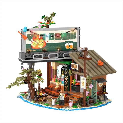 Hafenkneipen Straßenszene Klemmbausteine Haus LED-beleuchtetes Architecture Häuser Bausteine Modell Bausatz, Stadthaus Architektur Gebäude House Modular Building Set für Erwachsene (1108 Teile) von barweer