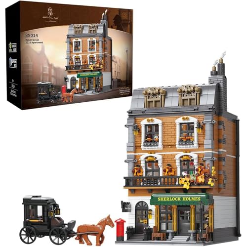 barweer Klemmbausteine Holmes Wohnung 221B Baker Street Apartment Haus Set,Architecture MOC Modular Buildings,Ideas Geschenk Klemmbausteine Haus für Erwachsene (3300 Teile) von barweer
