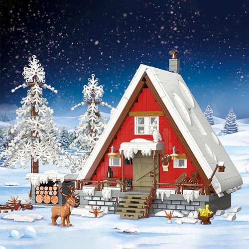 barweer Klemmbausteine Weihnachten Haus Groß mit Weihnachtsbaum Bausteine,Christmas Limited Edition 2023 Winter Häuser Modular Buildings für Erwachsene und Kinder (2355 Stücke) von barweer