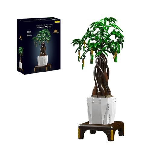 barweer Geldbaum Bonsai Baum Klemmbausteine, Botanical Collection Blumen Set für Kinder und Erwachsene,Modell 10063 (815 Teile), ausgestattet mit exquisiter Farbbox von barweer