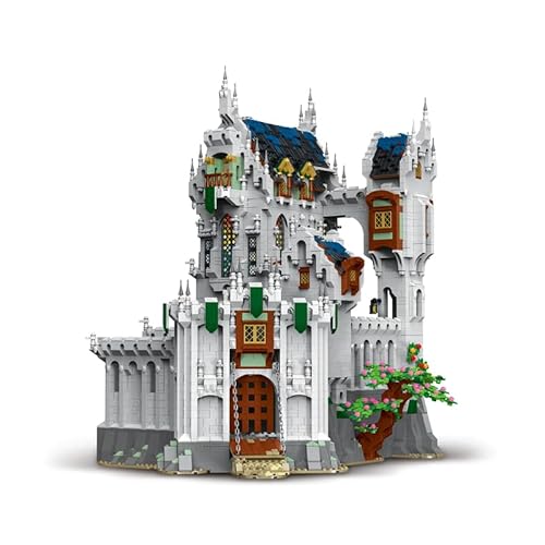 barweer Medieval Castle Klemmbausteine Haus Architecture Modell Häuser Bausteine, Stadthaus Architektur Gebäude House Modular Building Set für Erwachsene und Kinder,Mork 033010 (8603 Teile) von barweer