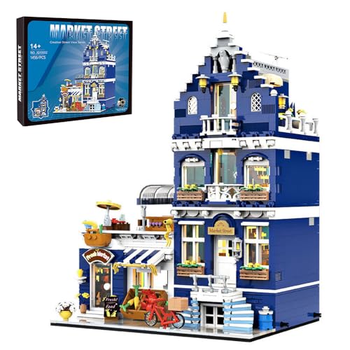 barweer Mini Steine Klemmbausteine City Supermärkte Store Set,Haus häuser House Architecture, MOC Modular Buildings für Erwachsene (1456 Teile) von barweer