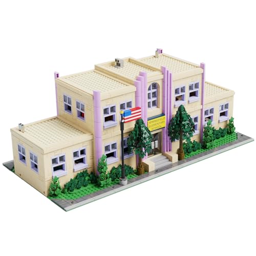 Schulgebäude Architecture Klemmbausteine Haus - Premium Gebäude House Architektur Modell, Modular Building Set für Erwachsene Kinder mit Detailliertem Innenraum (3500 Teile) von barweer