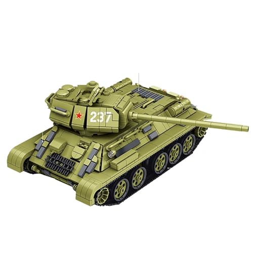 barweer Klemmbaustein Technik Panzer T-34, Militär WW2 Panzer Modell Bausatz Set für Erwachsene und Männer,Panlos 632012 Sammlung Bausteine(1726 Teile) von barweer