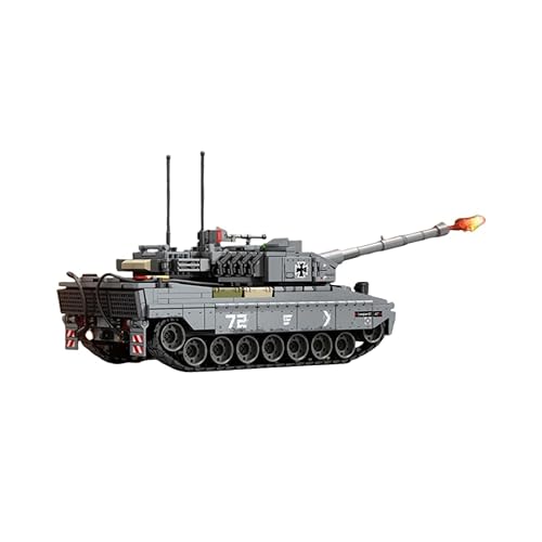 barweer WW2 Leopard 2A7 Main Battle Tank Building Set mit Militär Figuren,Klemmbausteine Technik Panzer Waffen Modell, Sammlung Spielzeug Geschenk für Erwachsene Männer und Junge 6-14 (804 Teile) von barweer