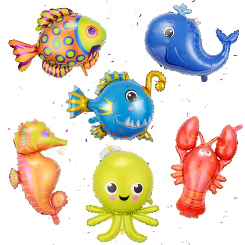 Meerestiere Folienballon Unterwasserwelt Luftballons Deko-XXL Wal, Seepferdchen, Hummer, Tropischer Fisch, Oktopus und Laternenfisch Folienballon für Kinder Geburtstag Ozean Party Meerestiere Deko Meerestiere Folienballon Unterwasserwelt Luftballons Deko-XXL Wal, Seepferdchen, Hummer, Tropischer Fisch, Oktopus und Laternenfisch Folienballon für Kinder Geburtstag Ozean Party Meerestiere Deko von batnite