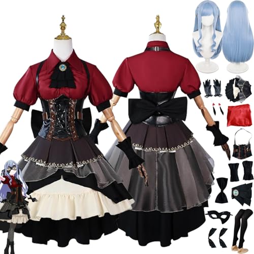 bbganlian Anime Ban‘G Dream Sakiko Togawa Cosplay Kostüm Outfit Rollenspiel Uniform Komplettes Set Halloween Karneval Dress Up Anzug mit Perücke Augenmaske Kopfschmuck für Frauen (M) von bbganlian