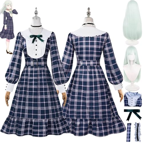 bbganlian Anime Bang Dream It's Mygo Wakaba Mutsumi Cosplay Kostüm Outfit Rollenspiel Uniform Komplettes Set Halloween Party Karneval Dress Up Anzug mit Perücke für Frauen (L) von bbganlian
