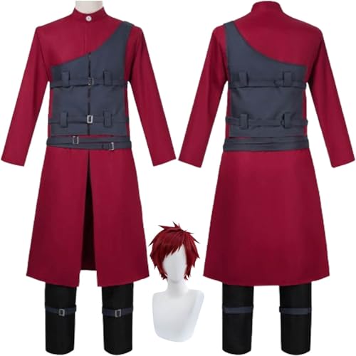 bbganlian Anime Charakter Gaara Cosplay Kostüm Outfit Tsunade Haruno Sakura Rollenspiel Uniform Komplettes Set Halloween Karneval Party Dress Up Anzug mit Perücke für Männer (L) von bbganlian