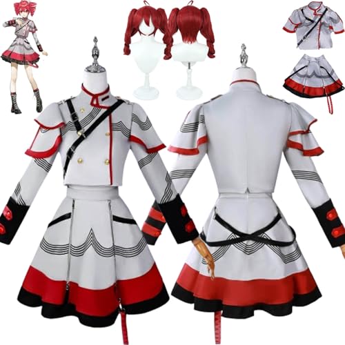 bbganlian Anime Charakter Kasane Teto Neue Haut Cosplay Kostüm Outfit Hatsune Miku Rollenspiel Uniform Komplettes Set Halloween Karneval Party Dress Up Anzug mit Perücke für Frauen (S) von bbganlian